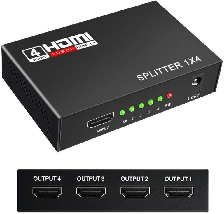 1080P 4 Way HD Hub 1x4 HDMI 3D Splitter Amplifier Switcher For HDTV