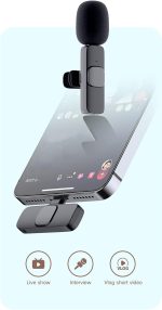 Wireless Lavalier Lapel Microphone for iPhone Omnidirectional Video Mic for YouTubers, Vloggers, Interviews & More - Image 5