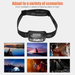 Headlamp, Headlamps, Mini USB Charging, Outdoor Adventure, Gesture Detection, LED Sensor, Headlamp, 4 Lighting, Hands-Free Flashlights and Headlamps - Image 6