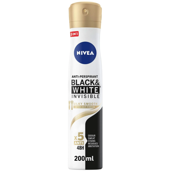 Nivea Black & White Silky Smooth Deodorant Spray for Women 200ml