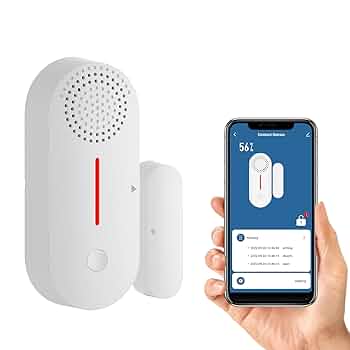 Erdiegle WiFi DoorWindow Alarm Sensor with App 2.4Ghz