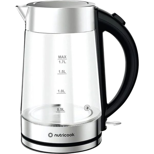 Nutricook Electric Glass Kettle – 1.7l,  Double-wall Heavy Duty Elite Durability, Nc-gk100