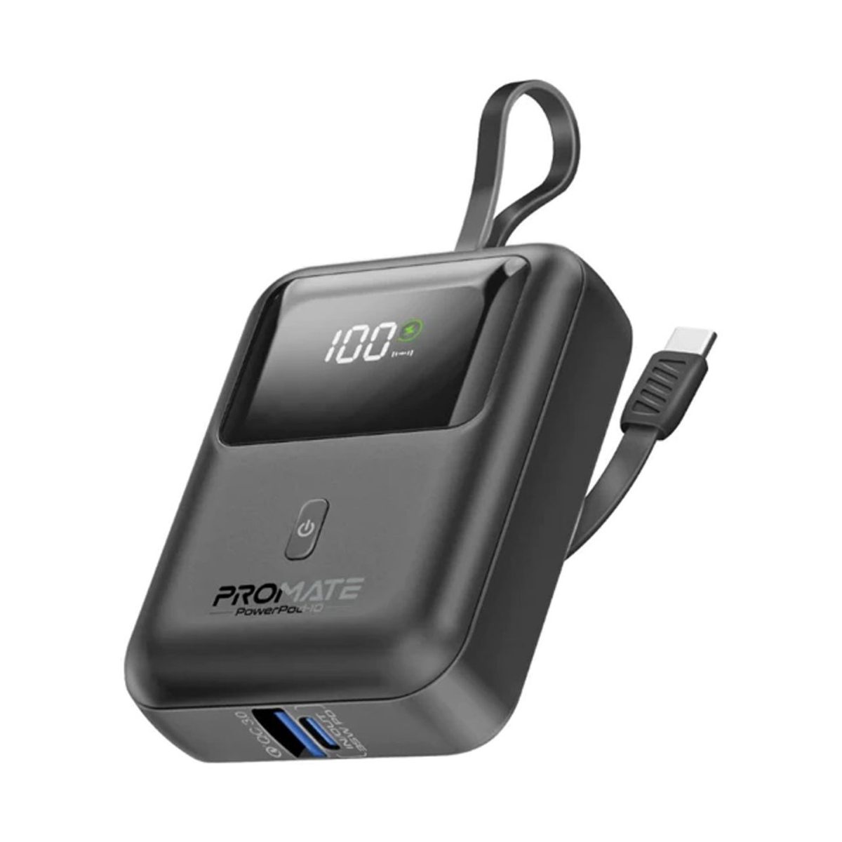 Promate  Power Bank 35W Super-Speed With Built-In Usb-C Cable - Image 1
