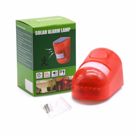 Solar Flashing Alarm Lamp 110dB Alarm Motion Sensor Caution Lamp
